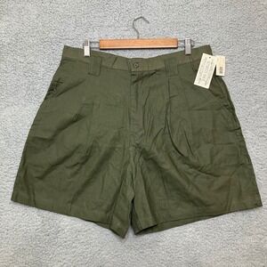 NWT Vtg Separate Issue Shorts Women 17/18 Green Pleated Ramie Cotton Spring 90s